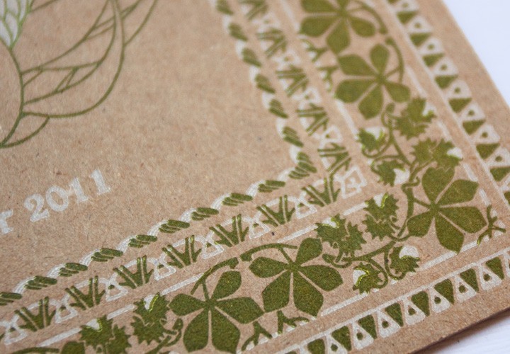 Hammer pressed wedding invite